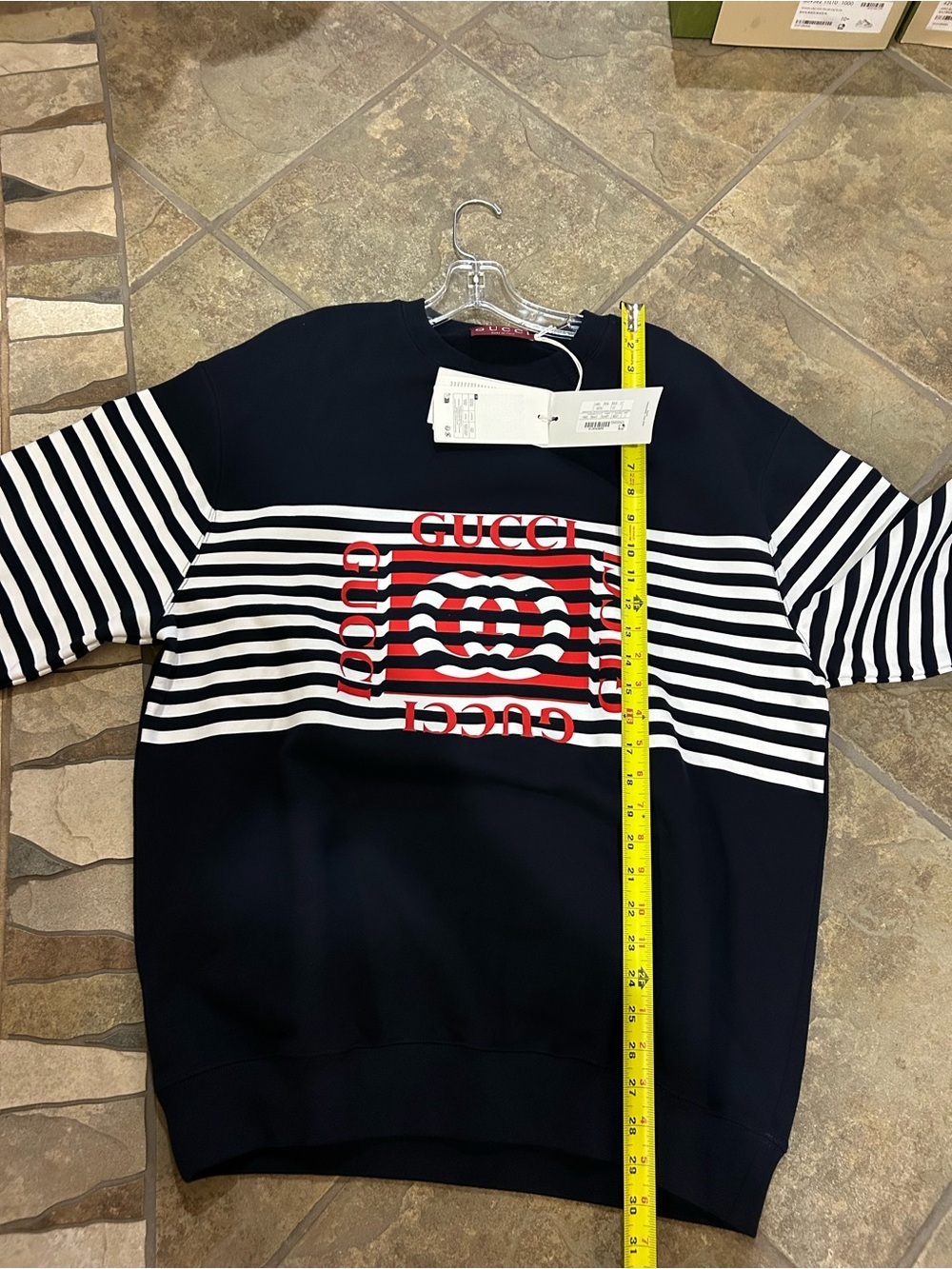 Men's Gucci 100% cotton logo print sweatshirt size large made in Italy NWT - Picture 6 of 9
